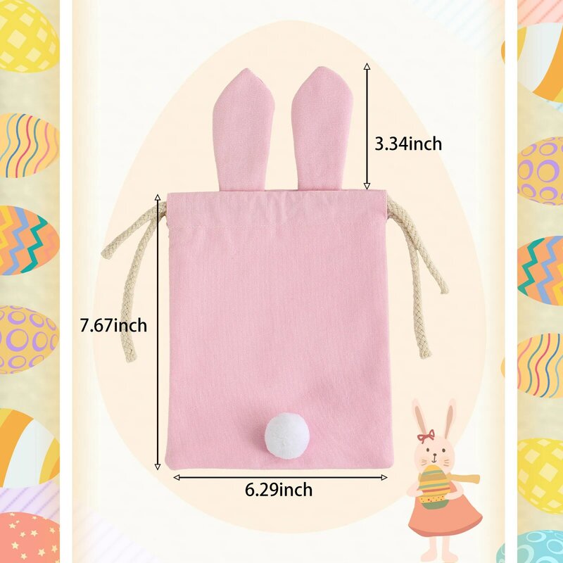 2024 Easter Bags Cute Bunny Gift Packing Bags Rabbit Chocolate Candy Bags Wedding Cute Easter Party Decoration