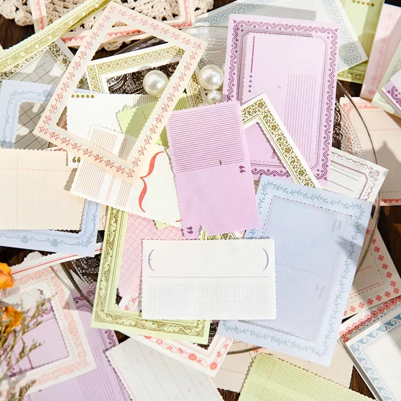40 pezzi materiale taccuino delicato lungo lettera collage decorativo fondo carta sfondo messaggio Scrapbooking 100*69MM