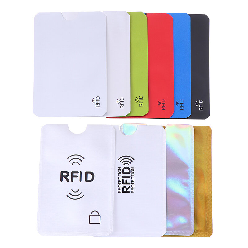 10 szt. Etui na karty z folii aluminiowej etui zabezpieczające na karty kredytowe zabezpieczony rękaw ekranowany pojemnik na karty pojemnik na kartę bankową antydegaussing
