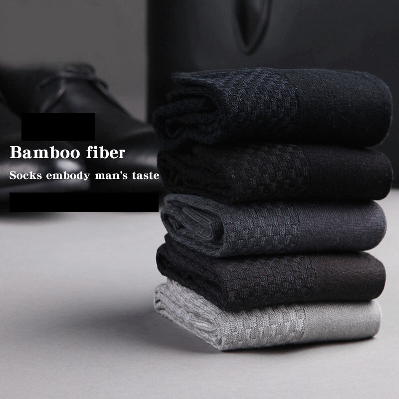2024 nowe 5/10 pary męskie skarpetki z włókna bambusowego Harajuku Retro oddychające skarpety biznesowe czarne długa skarpeta zestaw upominkowy dezodorant