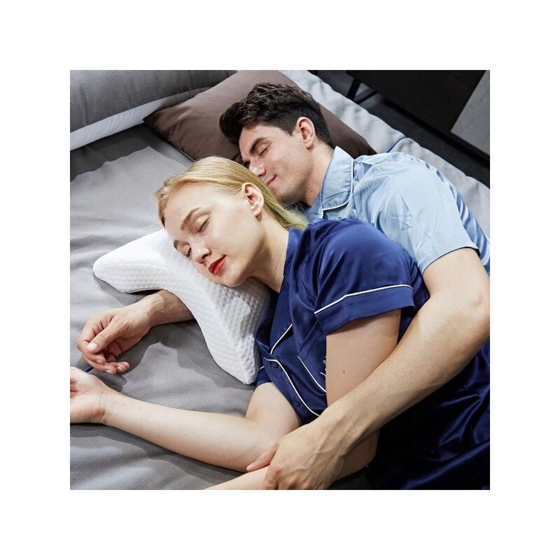 Almohada de pareja que proporciona comodidad y soporte con espuma de memoria, perfecta para viajes y abrazaderas, almohada de cuello, almohada ergonómica para dormir