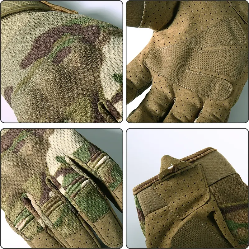 Camuflaje-guantes tácticos de dedo completo para hombre y mujer, equipo de combate militar para Paintball, trabajo bicicleta, tiro, motocicleta, Airsoft Ejército
