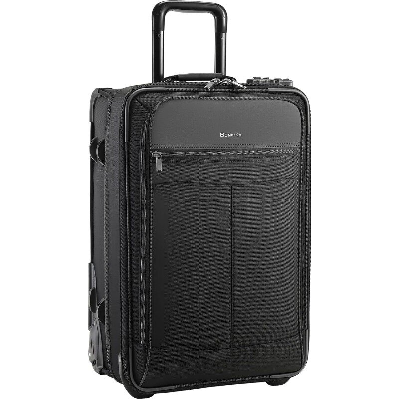 Sacos de vestuário de viagem com bloqueio TSA embutido, mala de bagagem, Business Travel Essentials, preto, 22 ", 2 em 1