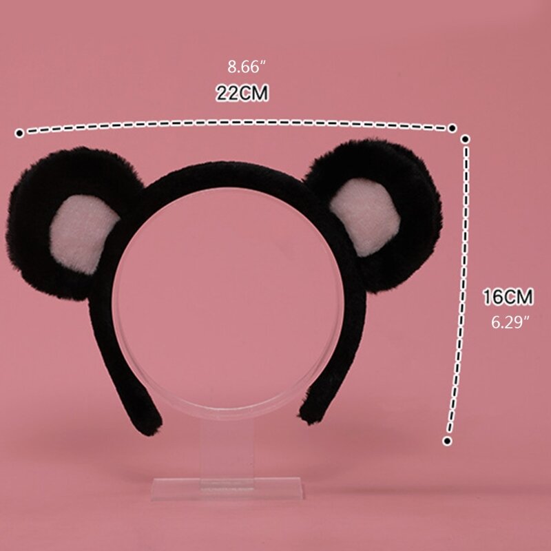 Y166 Headbands Furry Animal Bear Ears Headwear Hair Hoop Cosplay Headpiece for Halloween Party Supplies