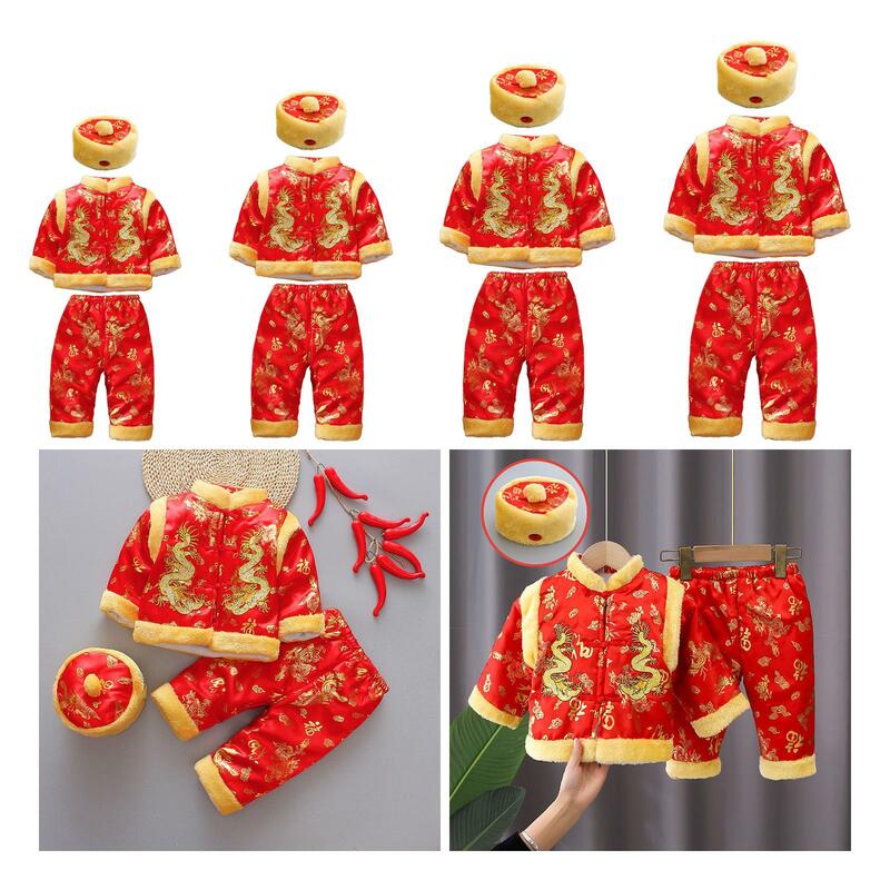 Костюм Тан для мальчиков и девочек костюмы в китайском стиле для малышей на 100 дней, празднование и фестивали, день рождения, Рождество, китайский новый год