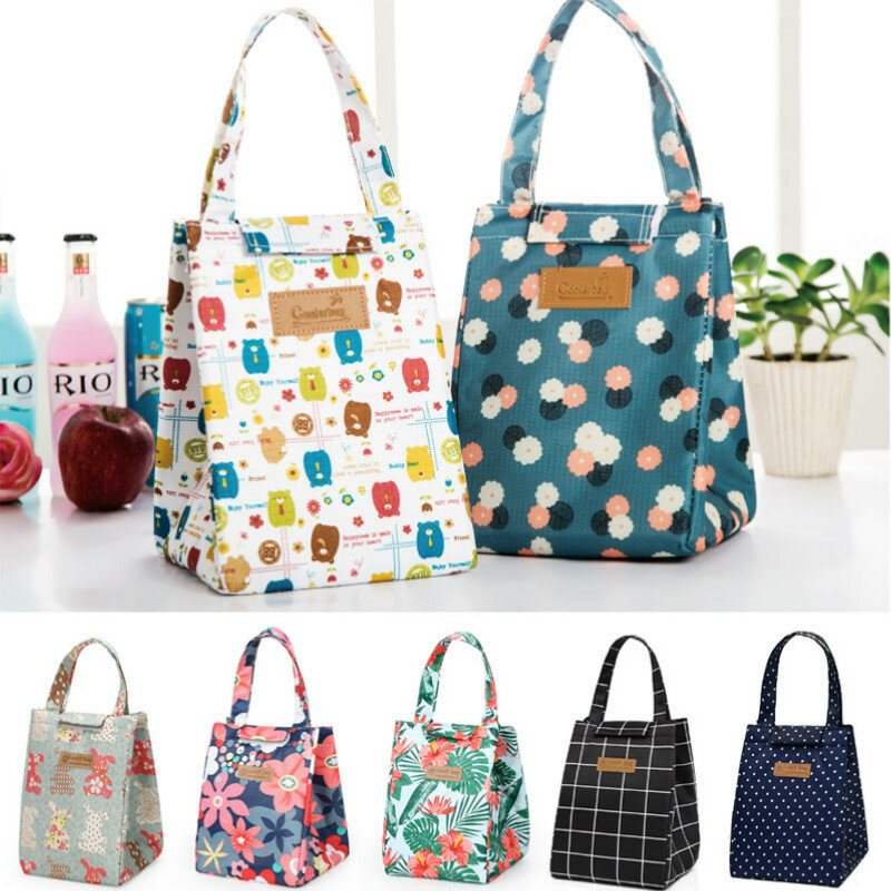 女性のためのランチバッグ,断熱材付きの美しいピンクの猫のバッグ,色とりどりの朝食ボックス,持ち運びが簡単,ピクニック旅行のための流行の製品