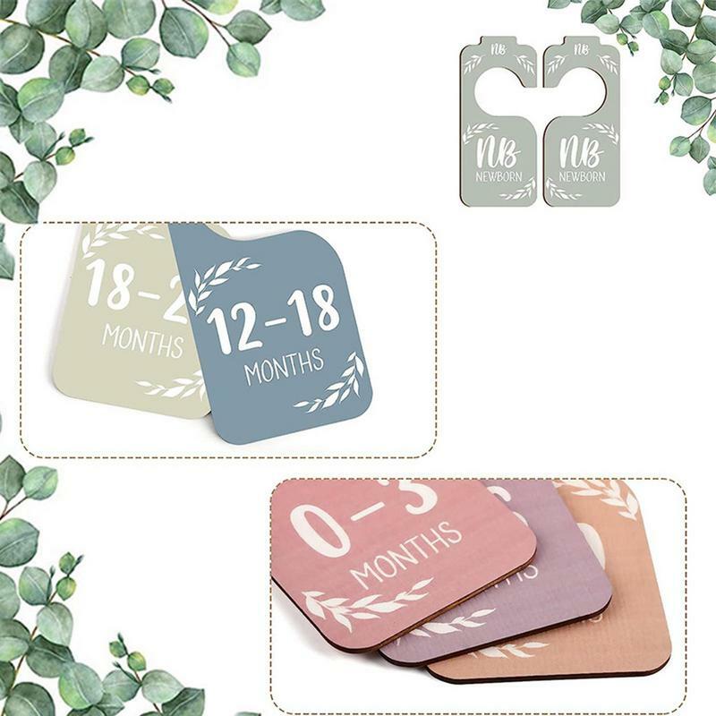 8 Pieces Baby Closet Dividers From Newborn To 24 Months Baby Clothes Size Hanger For Bedroom Closet Wooden Clothes Organizers