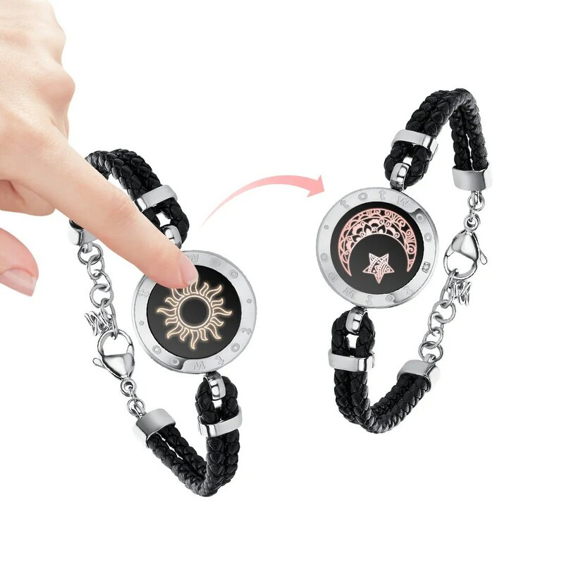 TOTWOO длинные сенсорные браслеты для пар, двойные и вибрирующие подарки для влюбленных, умные ювелирные изделия, браслеты для влюбленных