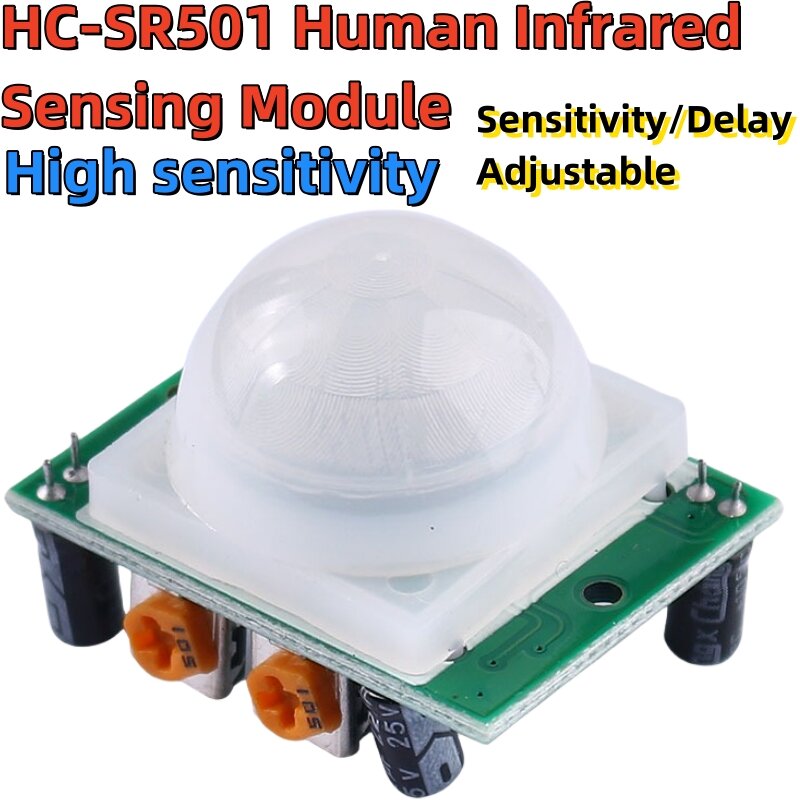 人体赤外線検知モジュール、高温電気センサー、インポートプローブ、HC-SR501、5個