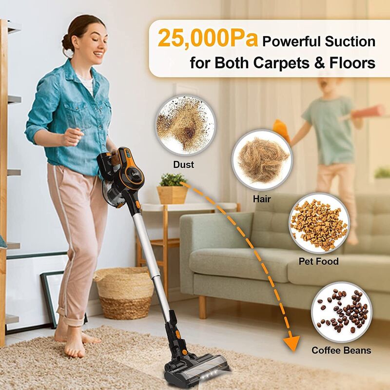 INSE S610 25000Pa Stick Cordless Vacuum Cleaner, up to 45mins Runtime, 12-in-1 Stick Vac for Hardwood Floor Pet Hair Home Car