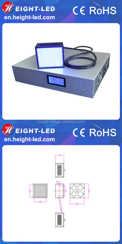 HTLD lámpara de curado de área led uv para pegamento de resina, luces led púrpuras de alta potencia, 365nm/385Nm/395nM/405nm