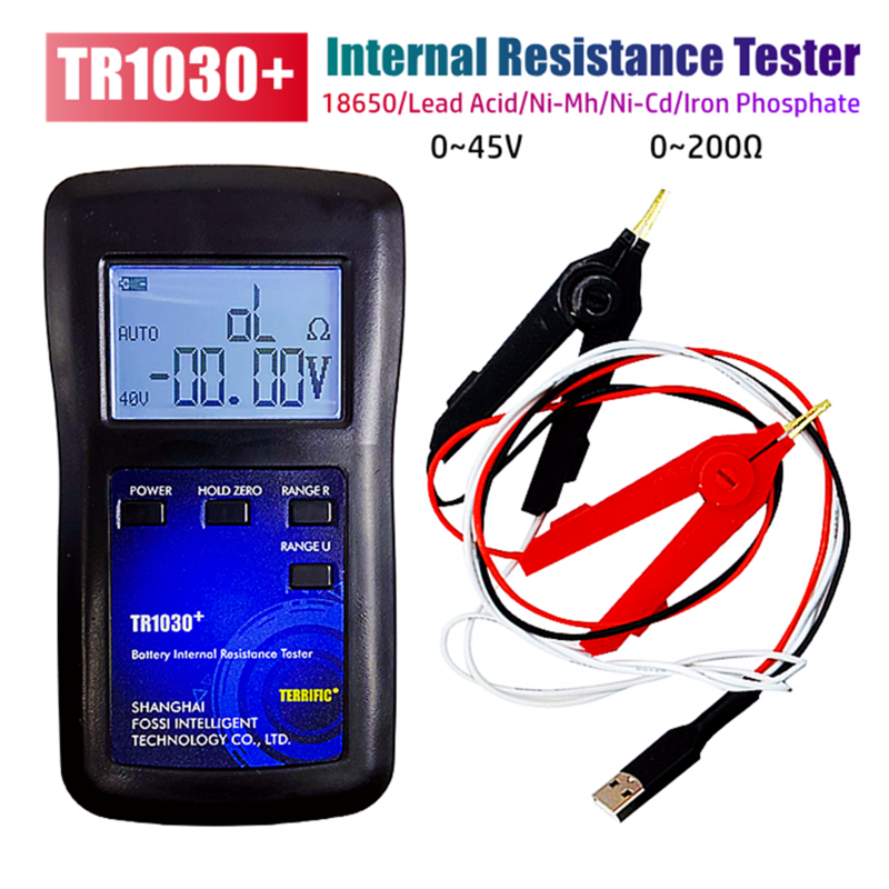 Testeur de résistance interne de batterie, mise à niveau YR1030 TR1030 + 0 ~ 45V 18650, testeur de batterie au Lithium, Nickel, hydrogène, plomb, acide alcalin