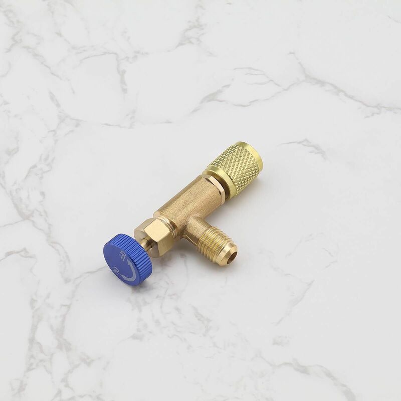 R22 Sealed Brass Safety Valves1/4 Inch Air Conditioning Charging Hose Valves Adapter Refrigeration Tool for Air Conditi HandTool