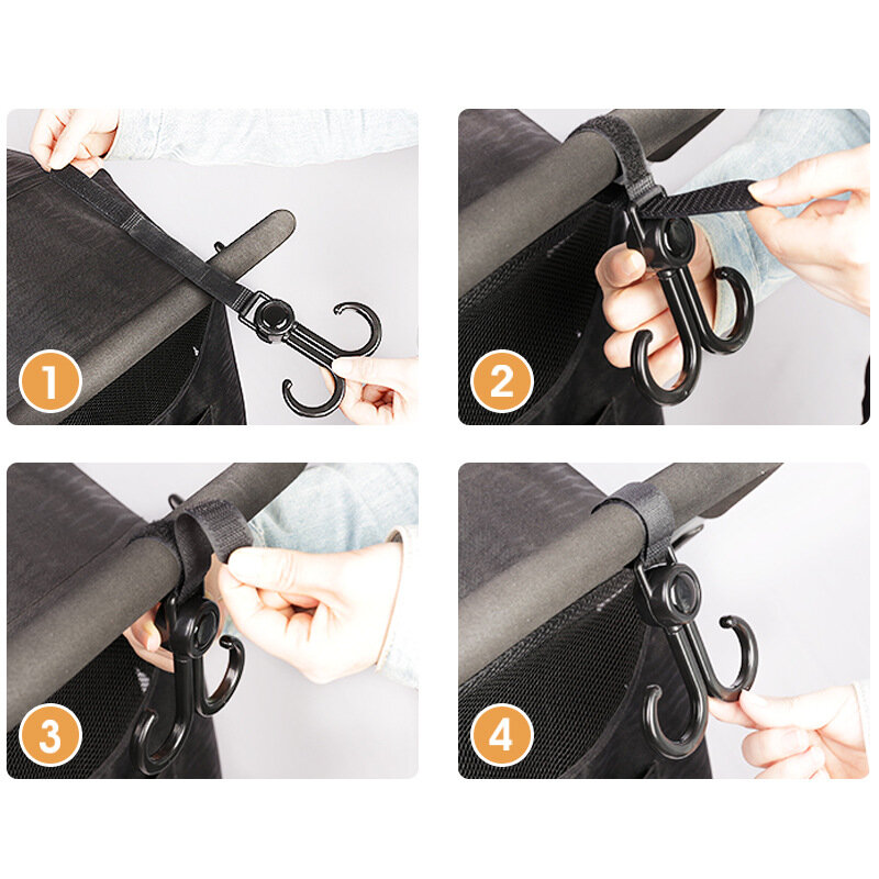 Portable Baby Stroller Double Hooks Shopping Cart Hanging Bag Hanging Buckles Organizer Car Back Seat Hook Universal Accessories