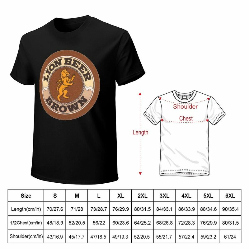 라이온 브라운 맥주 코스터 티셔츠, 남성 티셔츠, 오버사이즈 티셔츠, 운동 셔츠