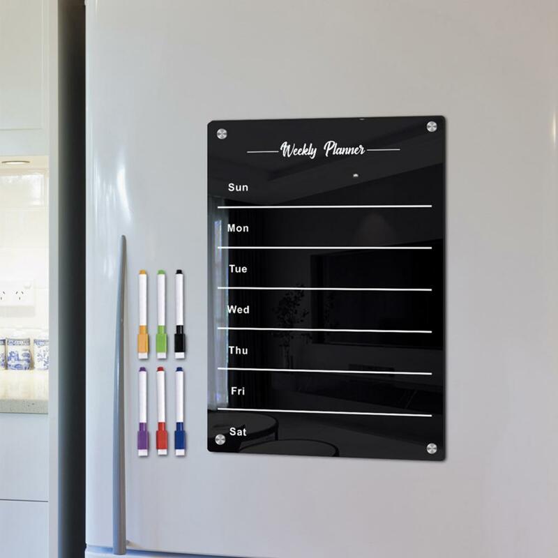 Магнитная доска для стирания холодильника, магнитный ежемесячный календарь, устойчивый к царапинам, планировщик холодильника с простой установкой, сухой стирание
