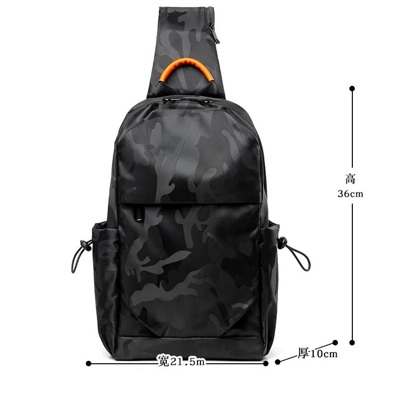 Нагрудная сумка мужская однотонная, модная Уличная Повседневная сумочка на одно плечо, роскошный брендовый чемоданчик через плечо с USB-разъемом