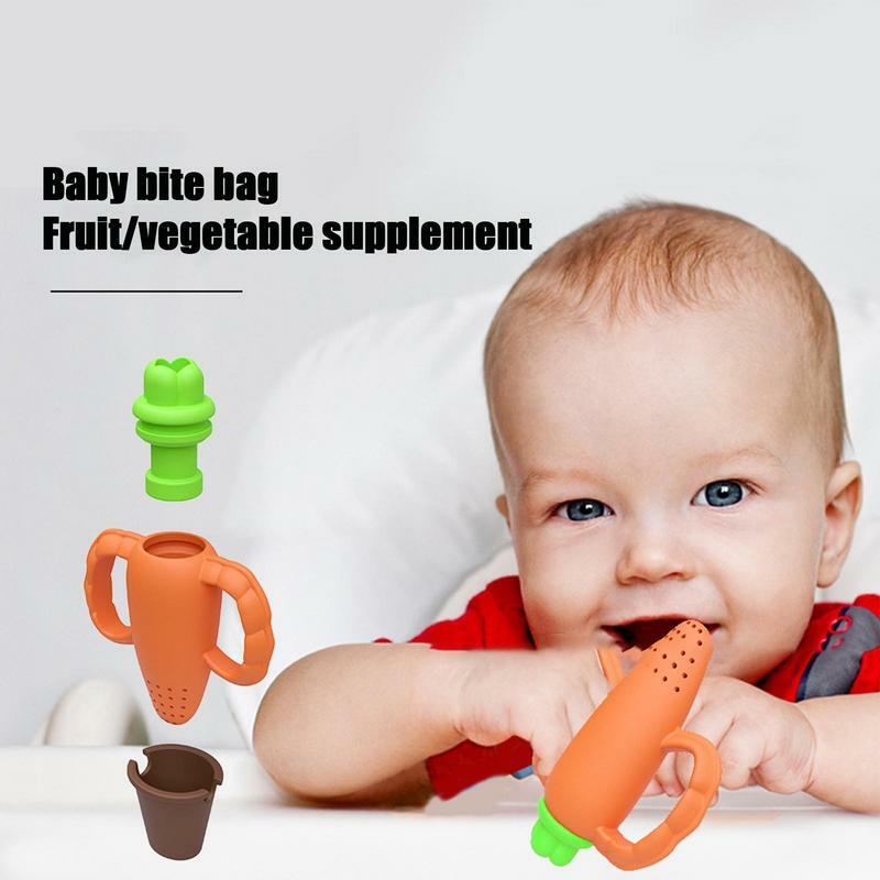 Chupete de frutas para niños, mordedor de silicona, juguete de dentición suave para la mayoría de los niños recién nacidos, alimentador para masticar