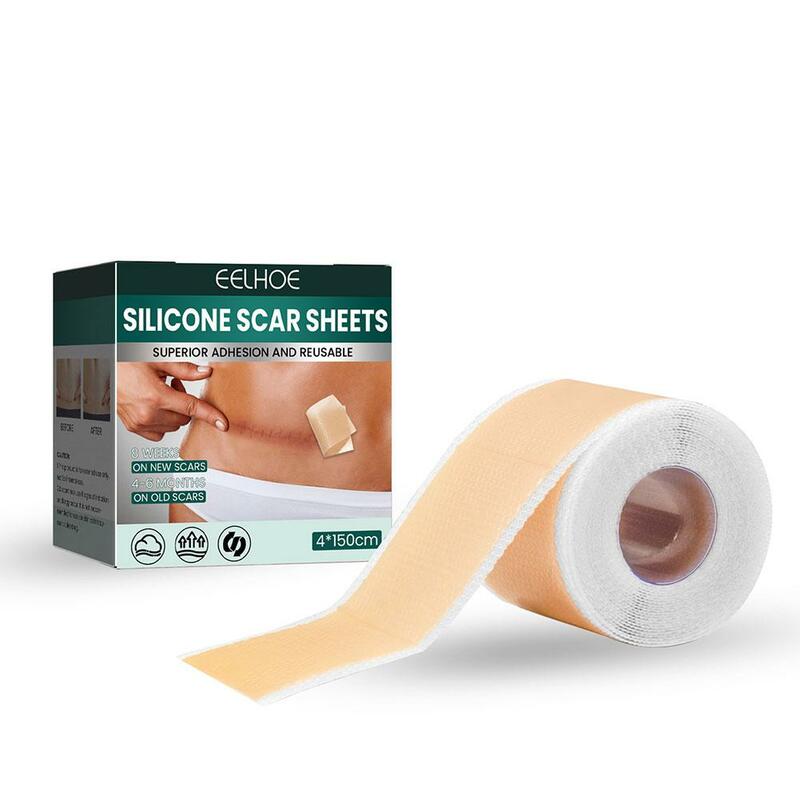 Rouleau de gel de silicone pour retrait de cicatrices chirurgicales, patch autocollant, ruban adhésif, réparation de la peau, salle de bain, 1 pièce