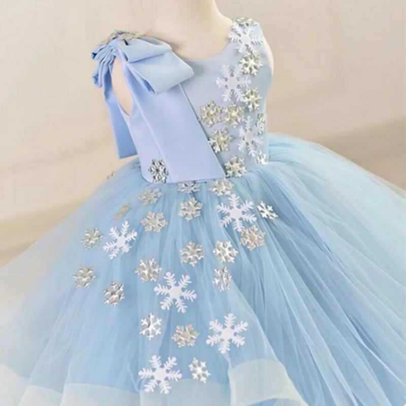 Geschwollene Prinzessin Kleid Tüll Mädchen Geburtstags kleid von der Schulter Kristall Blumen mädchen Kleid Kind Kleid Erstkommunion
