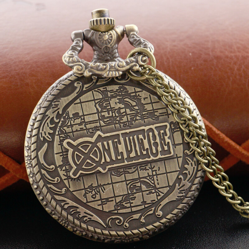 Reloj de bolsillo de cuarzo con signo de pirata de hueso, colgante de reloj de acero inoxidable de Metal con cadena corta, regalo Cf1266