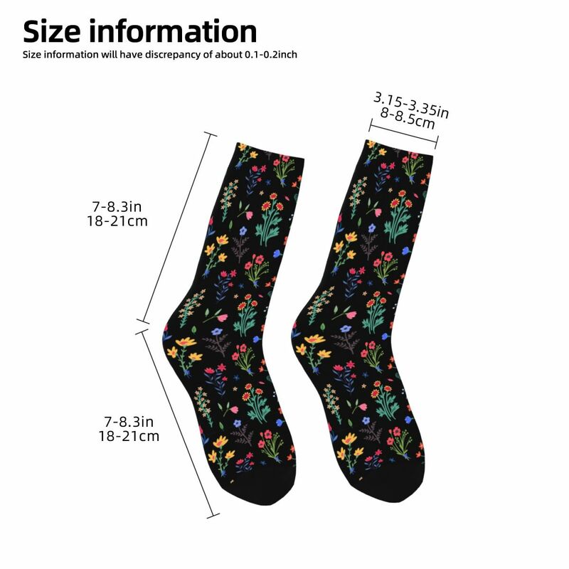 Boho Wildflowers Funny Socks for Women Men Novelty Street Style Crazy Spring Summer Socks Gifts