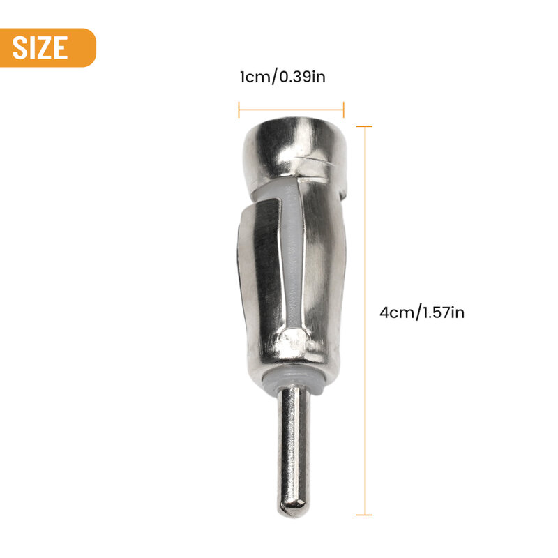 1x4cm Automotive Radio Stereo Antenna Adapter Alloy&PVC Material ISO To Din Connector Aerial Plug Fits For All Models Silver