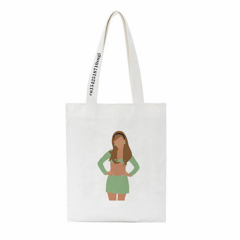 Ariana Grande Print Canvas Bag Women's Shoulder Bag Fashion Large Capacity Shopping Shopper Ladies Hand Bags Tote Bags