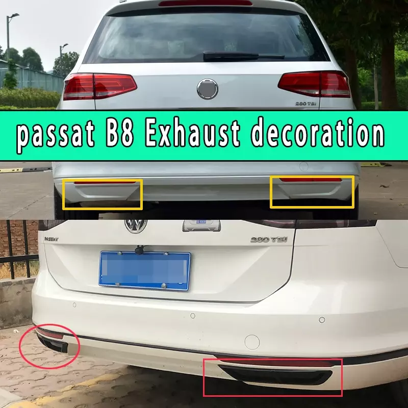 Kit de carrocería para coche vw, accesorios cromados para decoración de cuatro escape, Passat B8 Variant, 2016, 2017, 2018, 2019, 2020