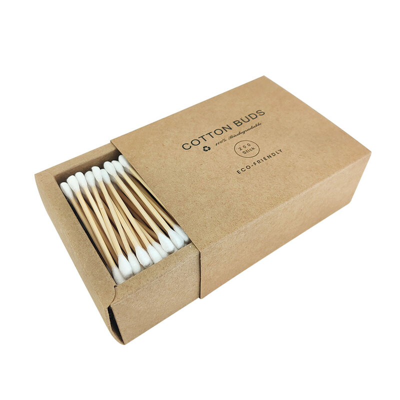 Makeup cotton swabs 200pcs 5 colors to distinguish the types of cotton swabs, easy to use clean cotton swabs