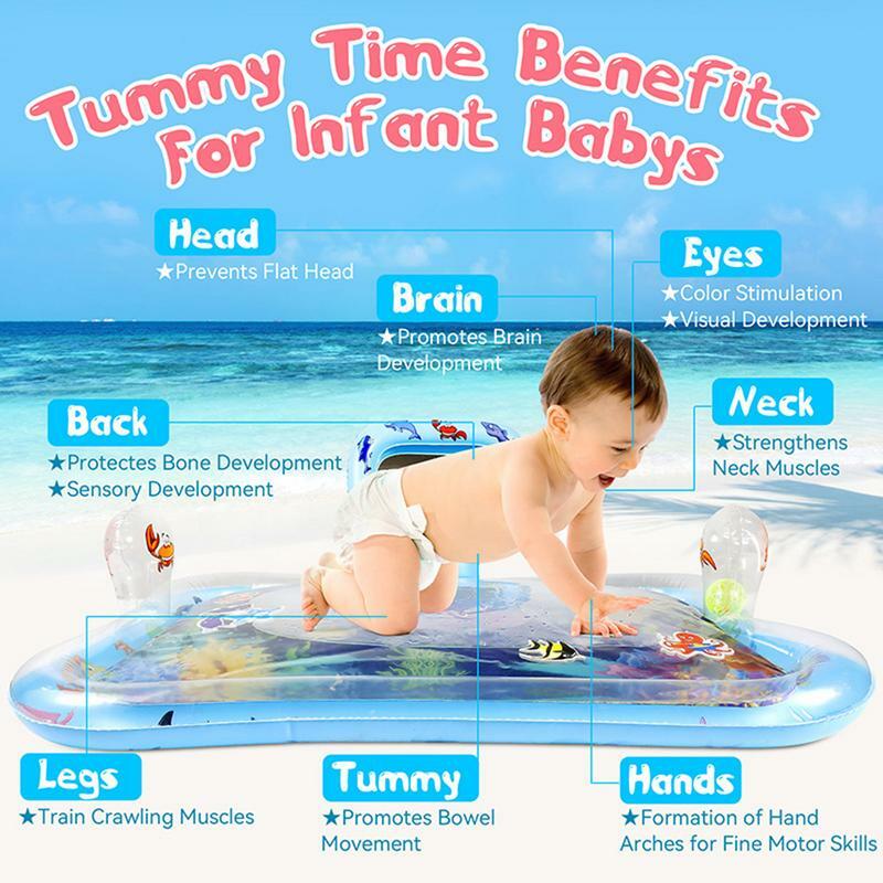 Inflável Baby Water Mat, PVC Play Mat para meninos e meninas, bebês, crianças