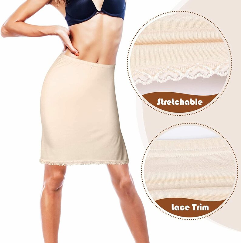 New Lace Bottoming Saia de Verão Anti-Transparente Modal Saia Interna Anti-Light Underskirt Interior Anti-Static Para As Mulheres