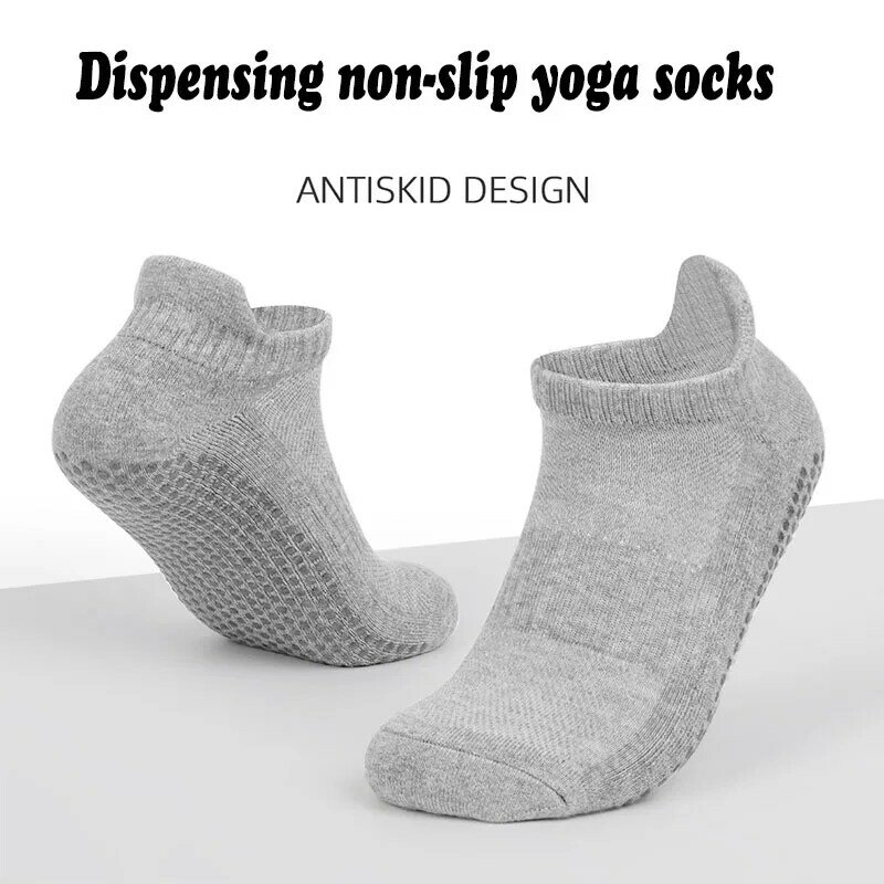 Mulheres esporte masculino não deslizamento meias de yoga com apertos antiderrapante hospital anti skid ballet pilates fitness exercício terry tornozelo meias