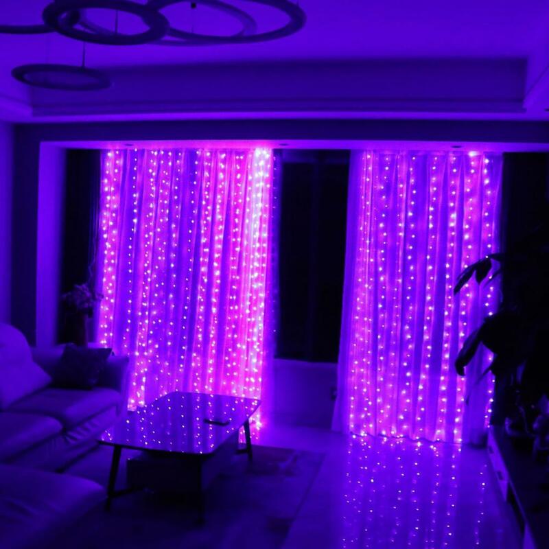 Cortina de luces Led con Control remoto para dormitorio, luces de hadas para decoración al aire libre, bodas y el hogar