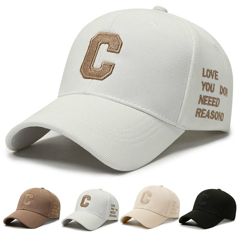 Boné de beisebol com letra 3D para homens e mulheres, marca de luxo, branco e dourado, chapéu de camionista, verão 2023