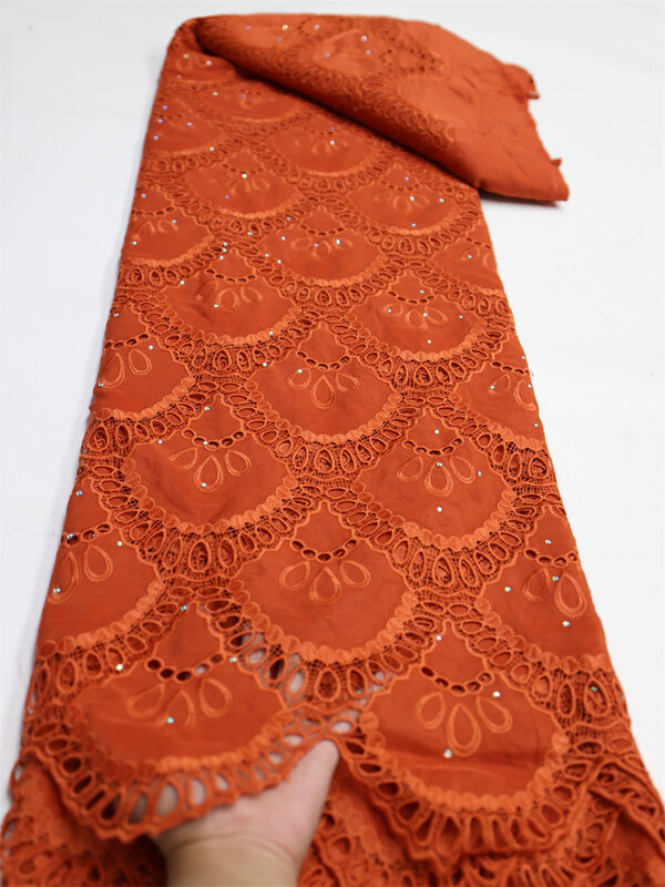 100% algodão africano guipure cabo lantejoulas tecido de renda bordado material nigeriano solúvel em água pedras tecido para vestido ly1534