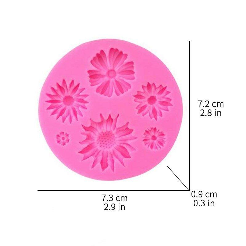 Various flower daisies silicone mold cake decoration fondant chocolate pastry candy accessories Dessert table decoration kitchen
