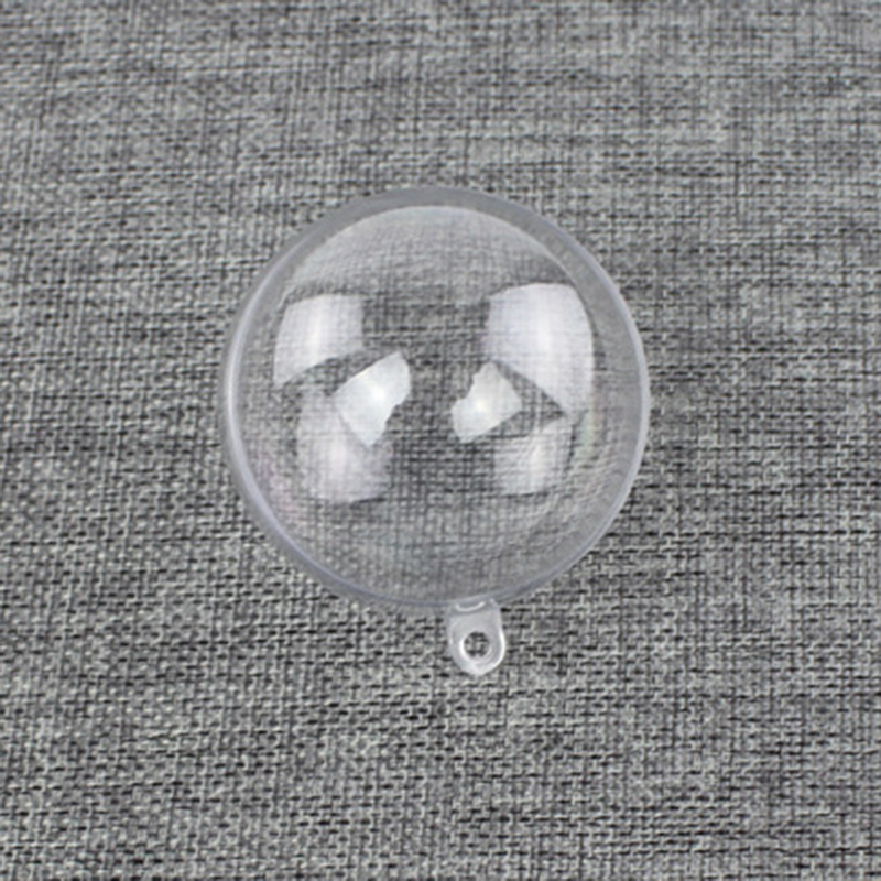 Jelas 5cm plastik transparan bisa diisi bola berongga Xmas ornamen gantung pesta dekorasi pernikahan