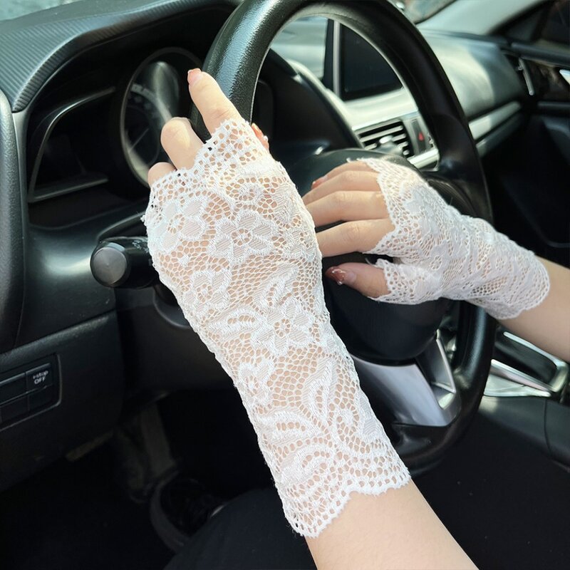 ถุงมือลูกไม้ถุงมือกันแดดถุงมือถุงมือเจ้าสาวถุงมือเจ้าสาวแขนป้องกันแขนถุงมือขับรถ