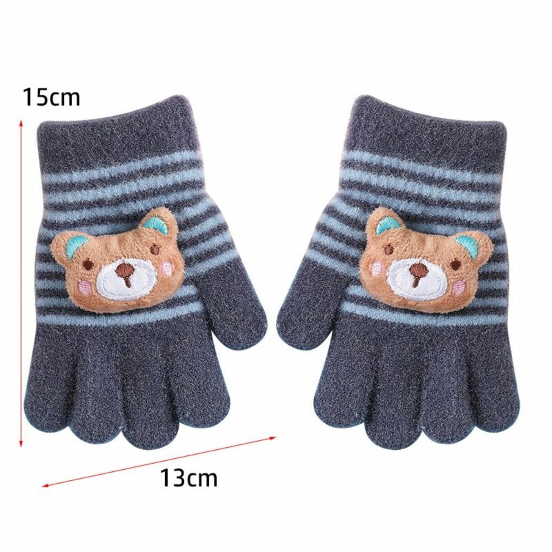 Warm Children Gloves Fashion Cartoon Bear/Rabbit Thicken Writing Gloves Warm Mittens Kids
