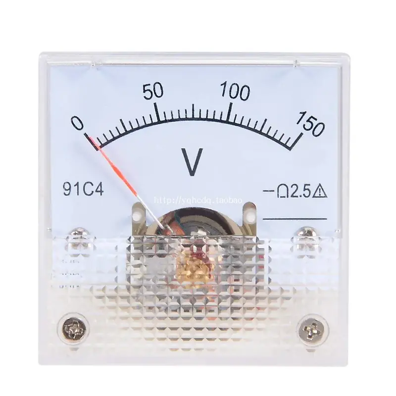 DC Ampere Meter 91C4 Ammeter 1/2/3/5/10/20/30/50/100/200 A V Voltmeter Analog Panel Meter Mechanical Pointer 91C4 Ammeter