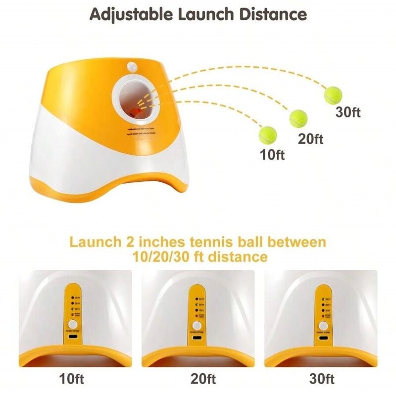 Lançador de bola de longo alcance automático para cão, carregamento USB, lançador, quatro cores, jogando máquina, Chasing Ball Toy