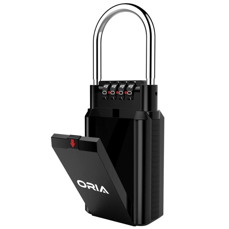 ORIA Key Safe Box Keys Storage Combination Lock Box Key Storage Lock Box 4-Digit Combination Lock Waterproof Indoor/Outdoor