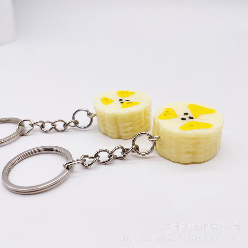Banana Corn Keychain Gift Cute Creative Keyring Simulation Food Key Pendant Bag Packback Car Hanging Decorations New 2023