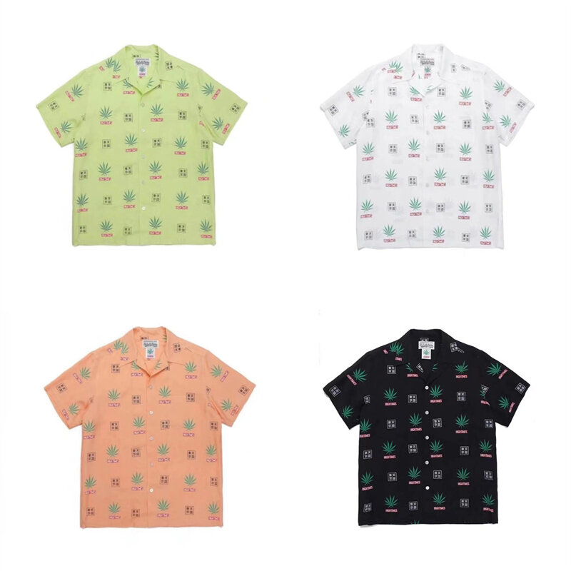 Wacko Maria Heaven Tokyo Print Shirt Met Korte Mouwen Beste Kwaliteit Zomer Merk Heren Dames Hawaii Shirt Tops