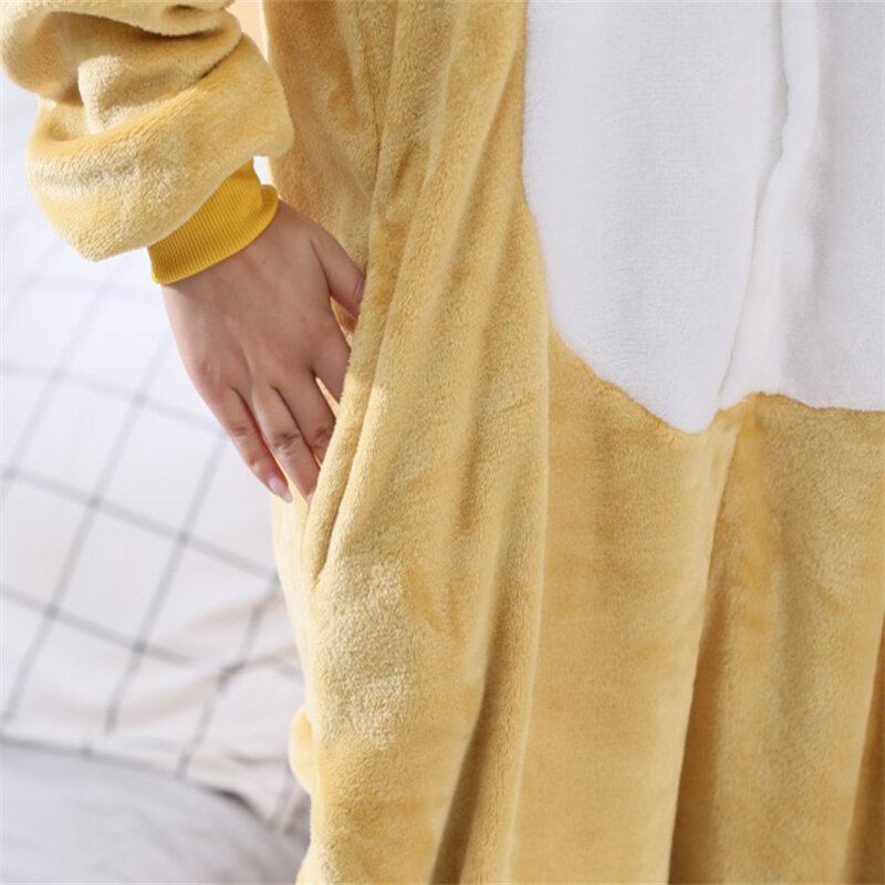 플란넬 원피스 파자마 동물 만화 귀여운 시바 이누 코스프레 코스튬, 따뜻한 잠옷, 남녀공용 홈웨어, 가을 겨울