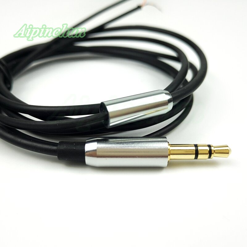 Aipingun preto tpe fone de ouvido reparação cabo diy fone de ouvido substituição cabo LC-OFC fio núcleo 1.2 metros linha tipo jack