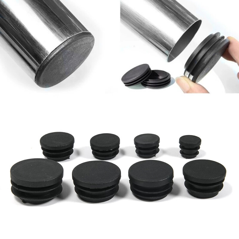 Engrossar Round Plastic Blanking End Cap, Pés de Mesa Cap, Tubo Tubo Insert Plug, Capa De Poeira Decorativa, 16mm, 19mm, 22mm, 25mm, 2-20Pcs