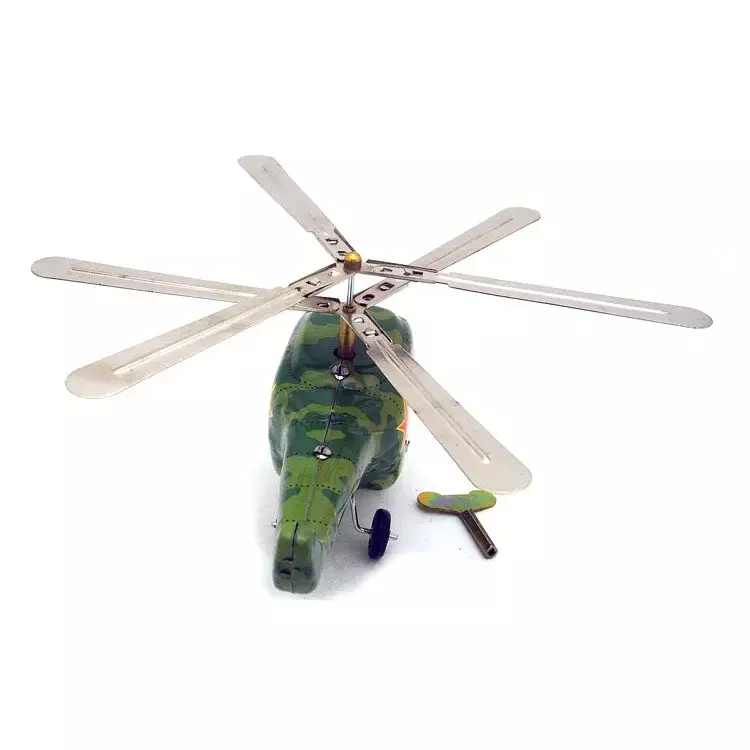 [Забавная] коллекция для взрослых, ретро заводная игрушка, металлический жестяной военный вертолет, модель самолета, винтажная игрушка в подарок