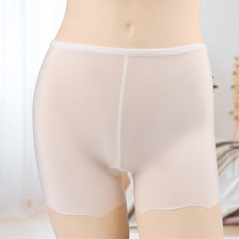 Calças curtas de segurança de algodão sem costura para mulheres, calças justas de ioga respirável, cintura alta, patchwork de renda, sexy
